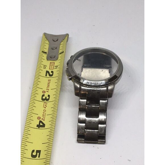 Fossil Stainless Steel Parts Links Band 22mm Case W/ Crystal Clasp Silver V934 - Picture 1 of 4